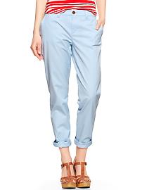 Broken-in straight khakis