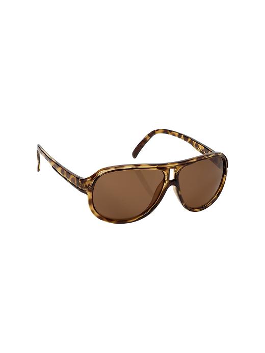 View large product image 1 of 1. Tortoise aviator sunglasses