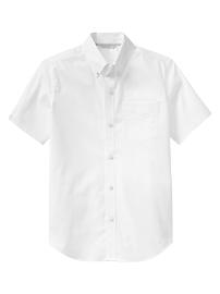 Non-iron short-sleeve white shirt