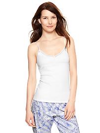 Lattice lace ribbed cami