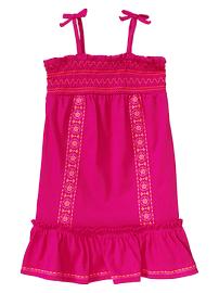 Smocked embroidered dress