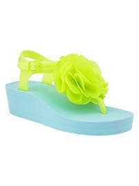 Big bloom wedge sandals