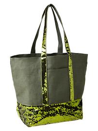Sequin canvas tote