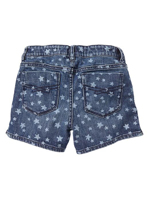 Image number 2 showing, Star print denim shortie shorts