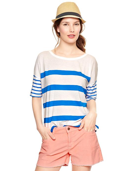Image number 4 showing, Boxy contrast-stripe T