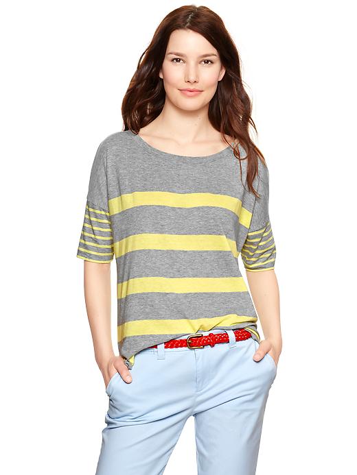 Image number 3 showing, Boxy contrast-stripe T
