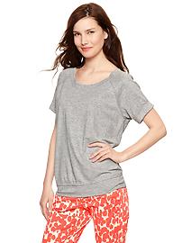 Pique roll-sleeve sweatshirt