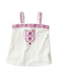 Embroidered square tank