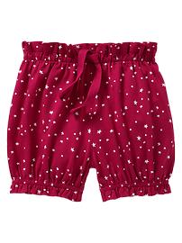 Star print ruffled shorts