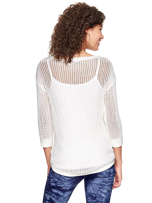 Image number 2 showing, Open-knit drop-sleeve sweater