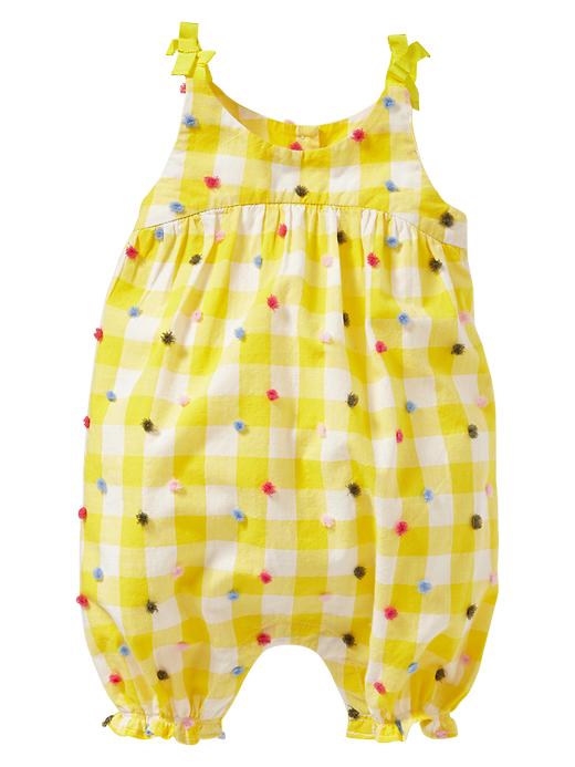 View large product image 1 of 1. Swiss dot gingham one-piece