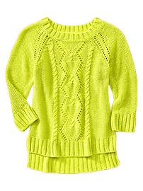 Pointelle cable sweater