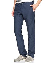 Lived-in straight linen cotton pant