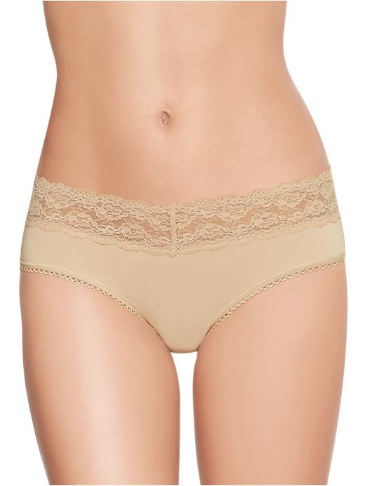View large product image 1 of 1. Sexy lace-trim V hipster