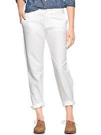 Broken-in straight linen pants