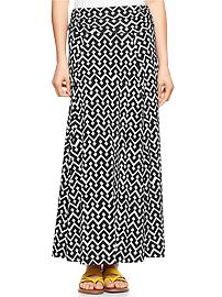 Geo print foldover maxi skirt