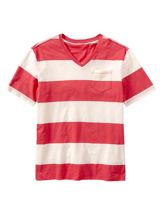 View large product image 1 of 1. Rugby V-neck slub T