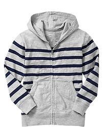 Striped button hoodie