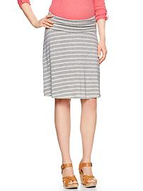 Thin-stripe foldover skirt