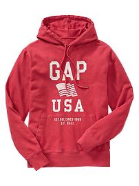 USA flag logo hoodie