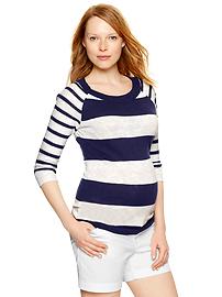 Striped raglan pullover