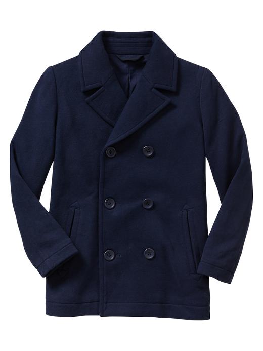 View large product image 1 of 1. Knit schoolboy peacoat