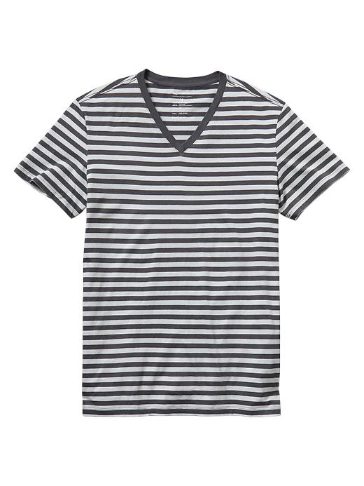 View large product image 1 of 1. Essential striped V-neck T