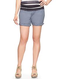 Demi panel roll-up shorts