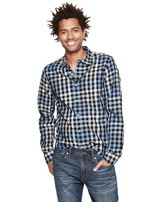 View large product image 1 of 1. Twill multi-checkered shirt