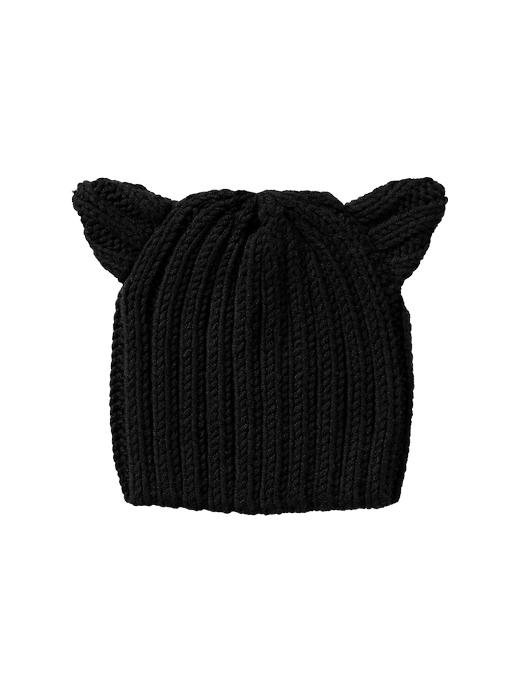 View large product image 1 of 1. Ribbed cat hat