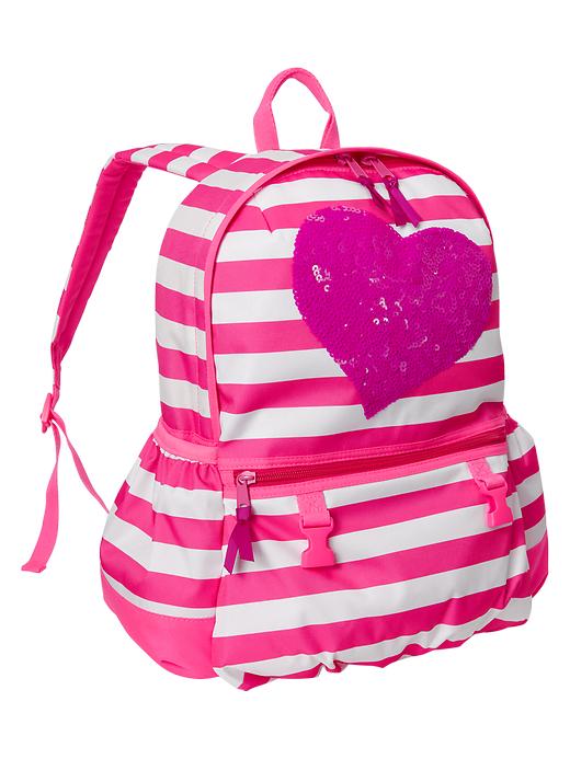 Image number 1 showing, Junior sequin striped backpack