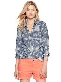 1969 tie-dye chambray one-pocket shirt
