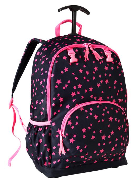 Image number 1 showing, Star print rolling backpack