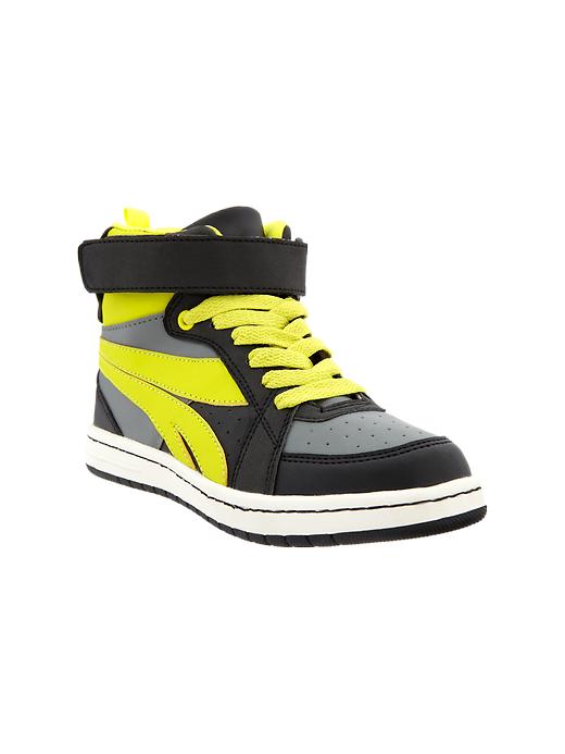 Image number 1 showing, Contrast neon hi-top sneakers