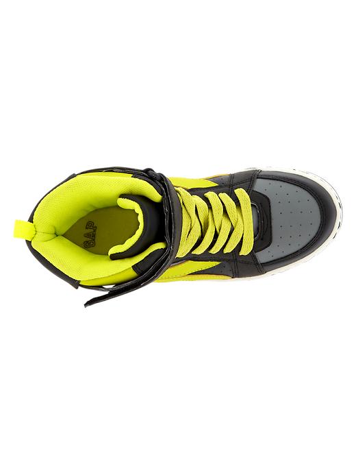 Image number 2 showing, Contrast neon hi-top sneakers