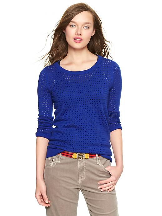 View large product image 1 of 1. Pointelle sweater