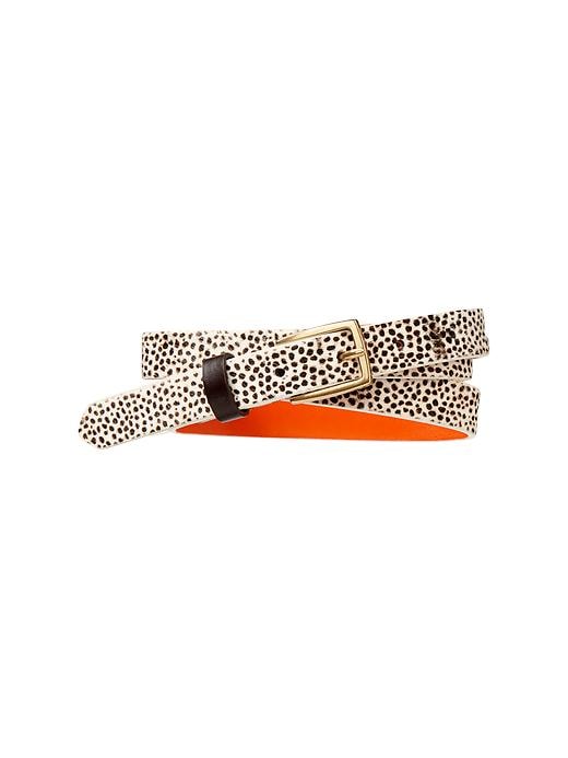 View large product image 1 of 1. Printed calf hair belt