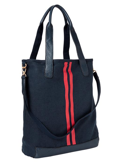 View large product image 1 of 1. Vertical-stripe tote