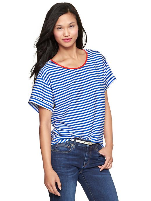 View large product image 1 of 1. Stripe silk top