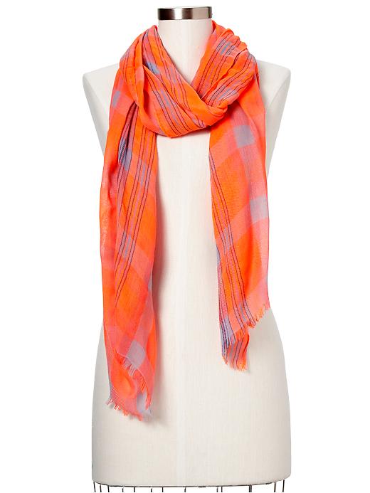 View large product image 1 of 1. Bright plaid scarf