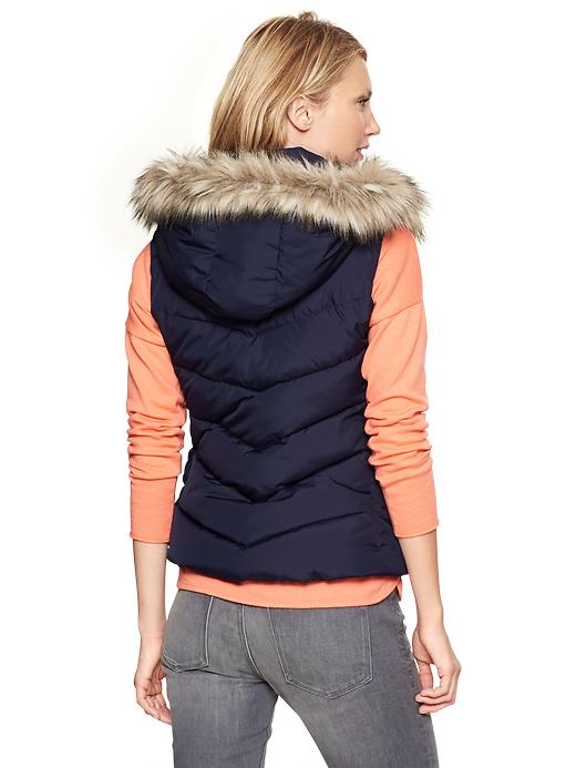 Image number 2 showing, Fur-trim puffer vest