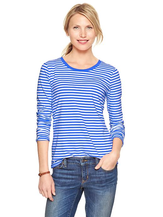 View large product image 1 of 1. Essential stripe long-sleeve T