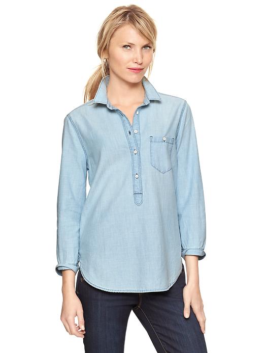 View large product image 1 of 1. 1969 chambray popover shirt