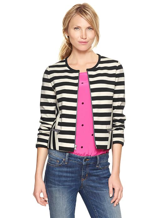Image number 1 showing, Contrast-stripe zip jacket