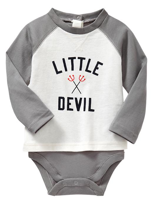 View large product image 1 of 1. Halloween graphic raglan body double