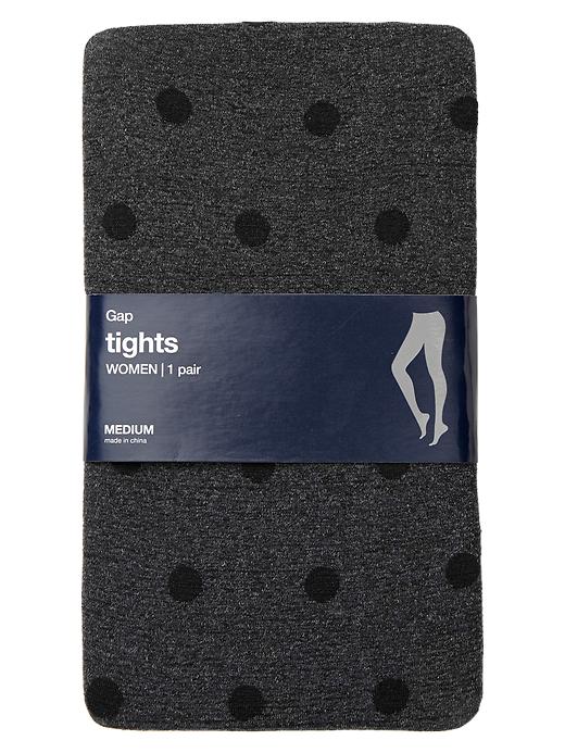 View large product image 1 of 2. Opaque polka dot tights