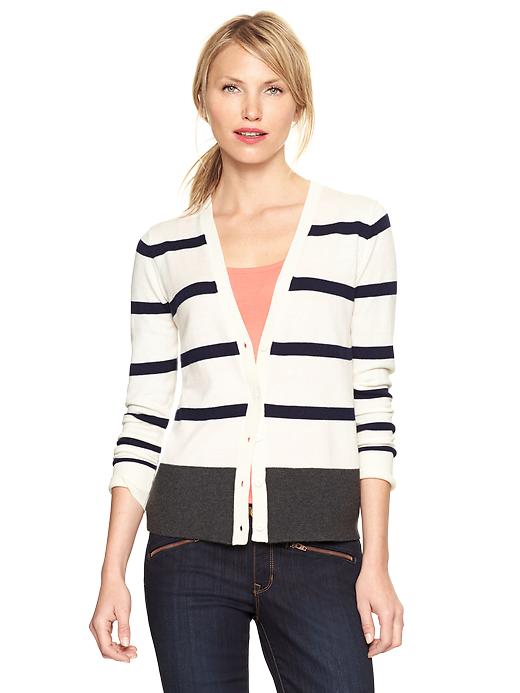 View large product image 1 of 1. Eversoft colorblock cardigan