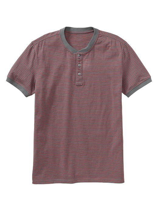 View large product image 1 of 1. Striped slub henley T