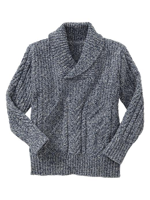 View large product image 1 of 1. Marled shawl sweater