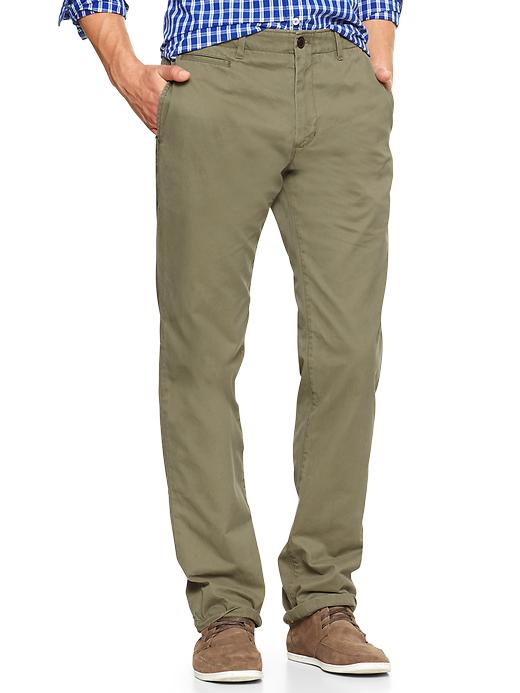 View large product image 1 of 1. Lived-in straight khaki